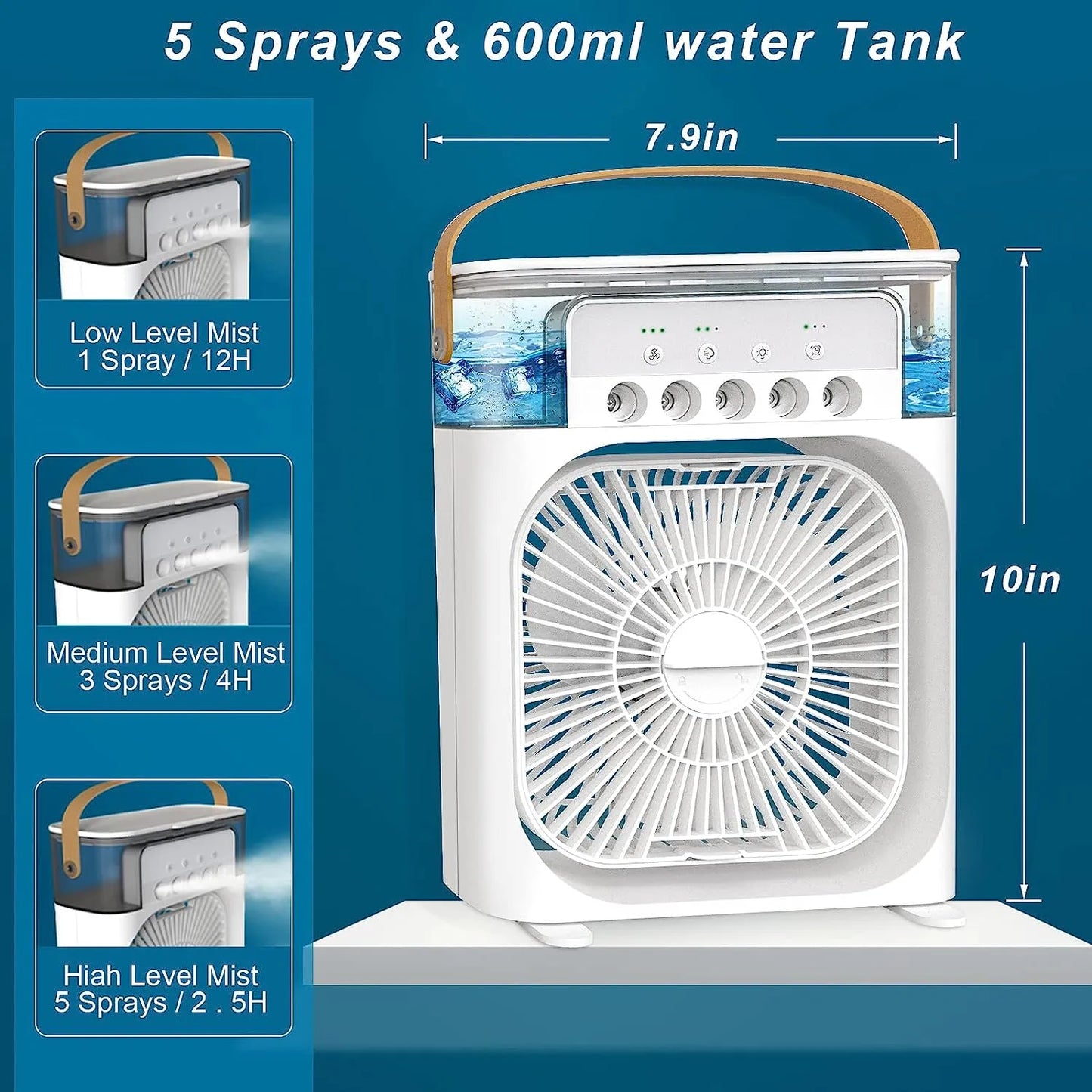 4 In 1 Fan Air Cooling Mist Fan