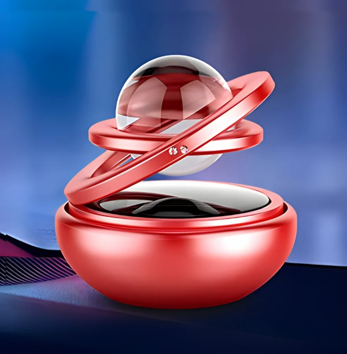 Solar Car Air Freshener Rotating Double-ring For Car Dashboard