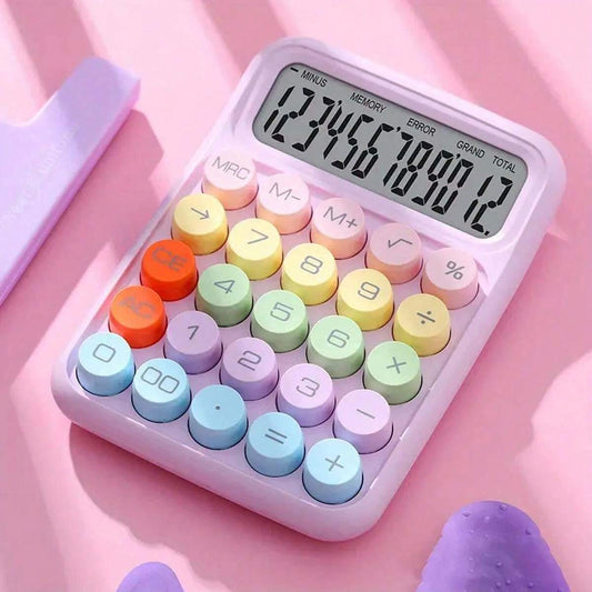Colorful Mechanical Keyboard Calculator, Big Button LCD Display