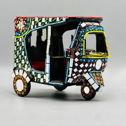 Antique Rikshaw Art Glass Work Colorful