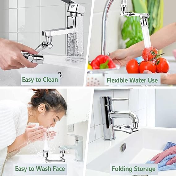Rotation Faucet Sprayer Head Universal 1080°rotatable Bathroom Washbasin Tap